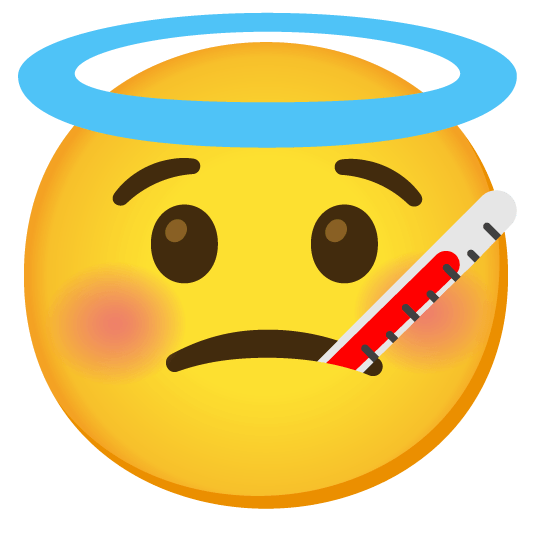 face with thermometer innocent