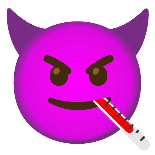 face with thermometer smiling imp