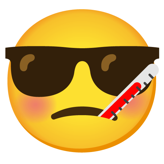 face with thermometer sunglasses