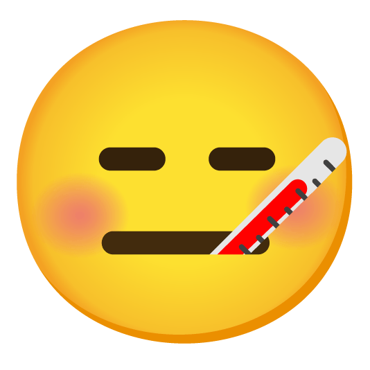 face with thermometer expressionless