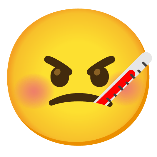 face with thermometer angry