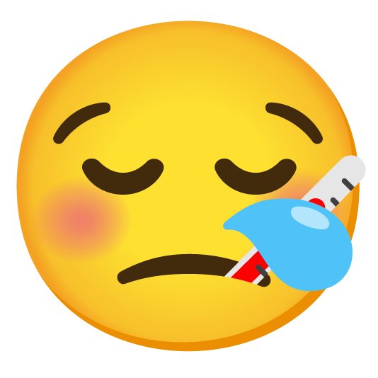 face with thermometer sleepy