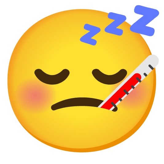 face with thermometer sleeping