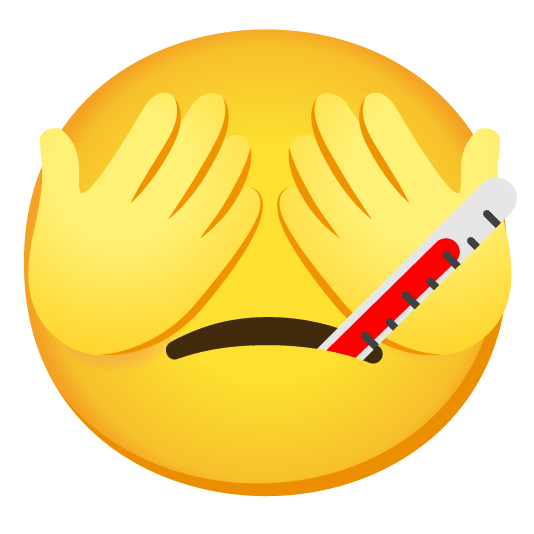 face with thermometer see no evil