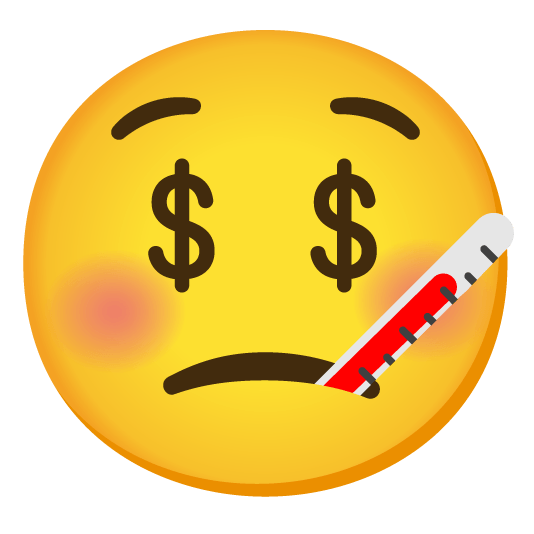 face with thermometer money mouth face