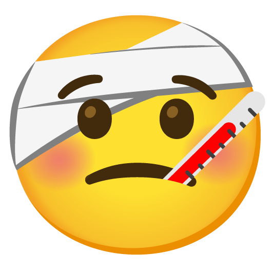 face with thermometer face with head bandage