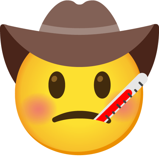 face with thermometer face with cowboy hat