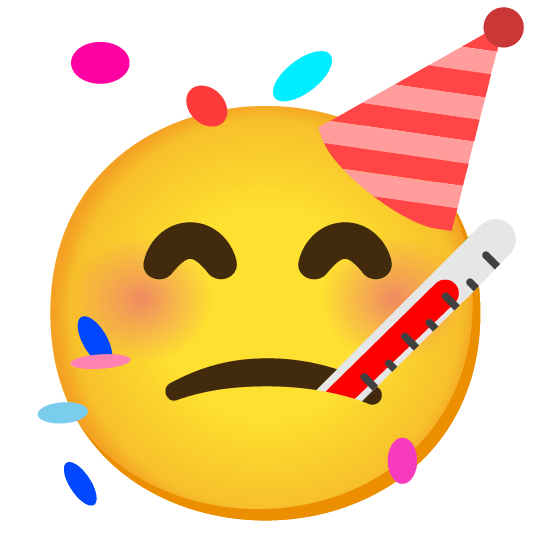 face with thermometer partying face