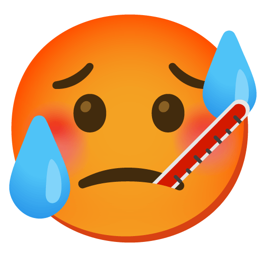 face with thermometer hot face