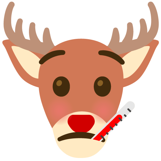 face with thermometer deer