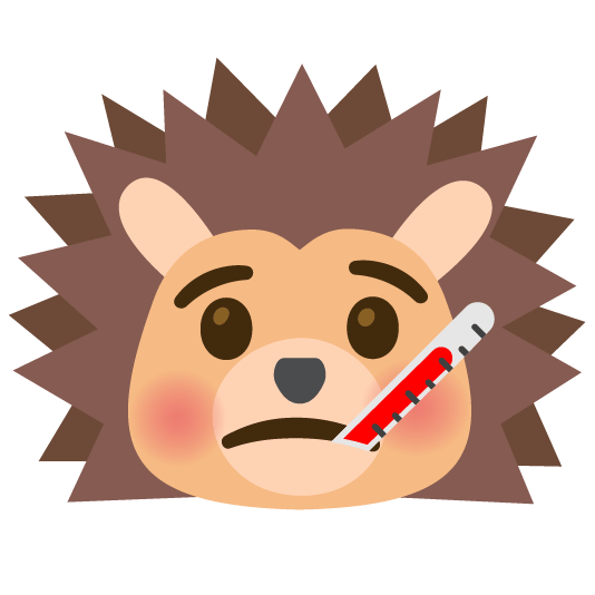 face with thermometer hedgehog