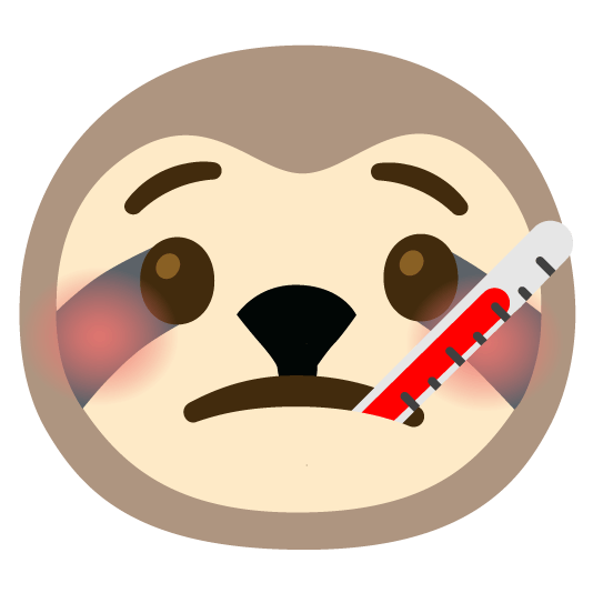 face with thermometer sloth