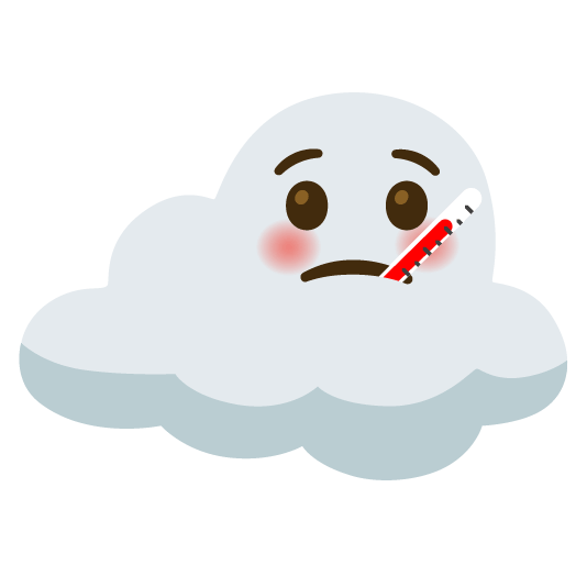 face with thermometer cloud