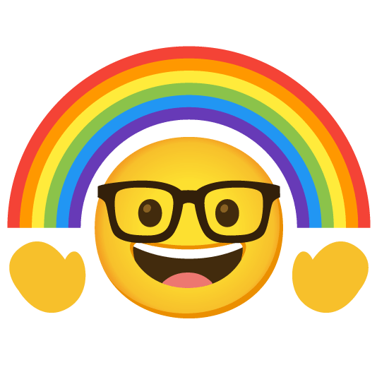 nerd face rainbow