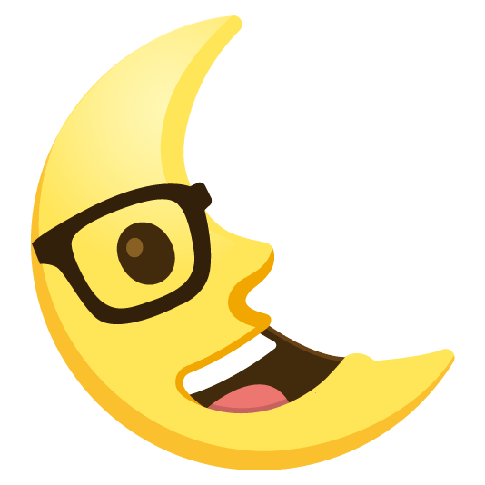 nerd face last quarter moon with face