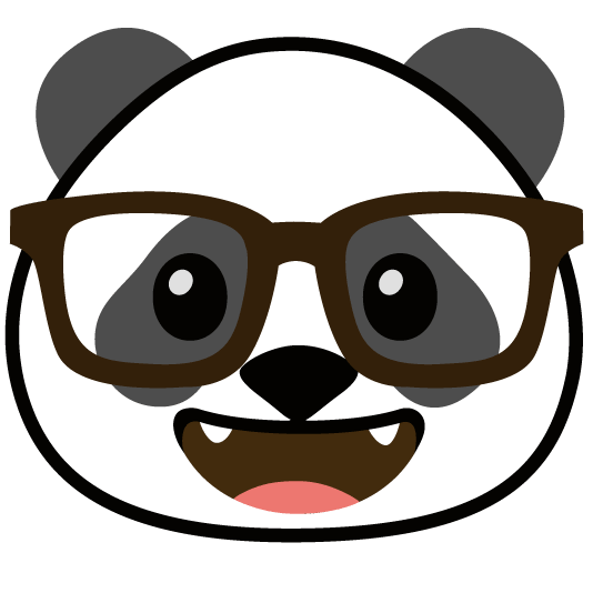 nerd face panda face