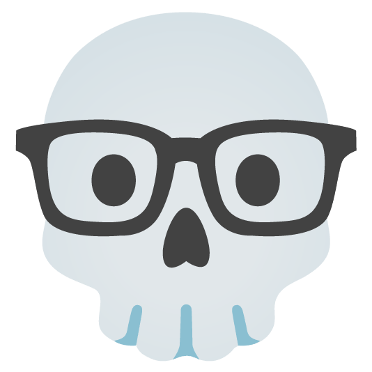 nerd face skull