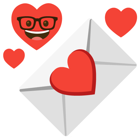 nerd face love letter