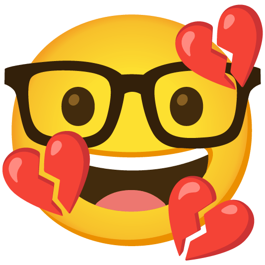 nerd face broken heart