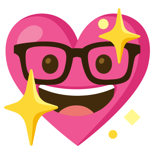 nerd face sparkling heart