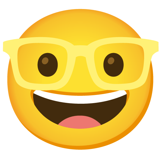 nerd face yellow heart
