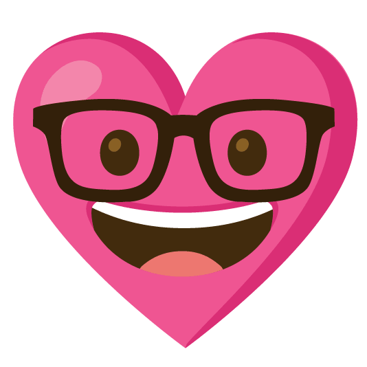 nerd face gift heart