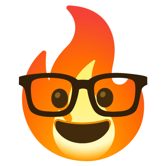 nerd face fire