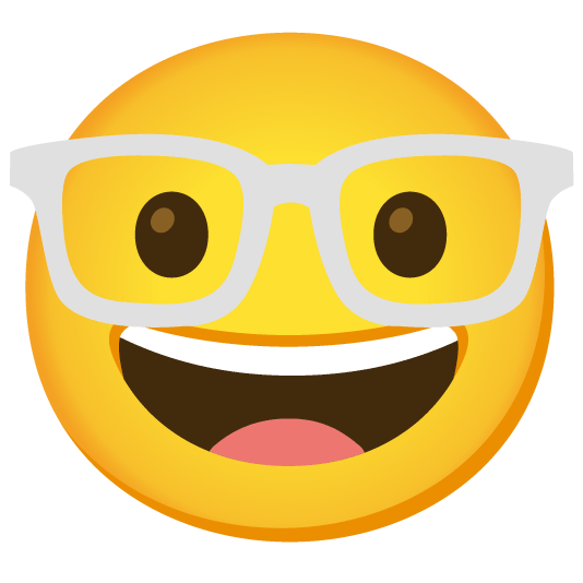 nerd face white heart