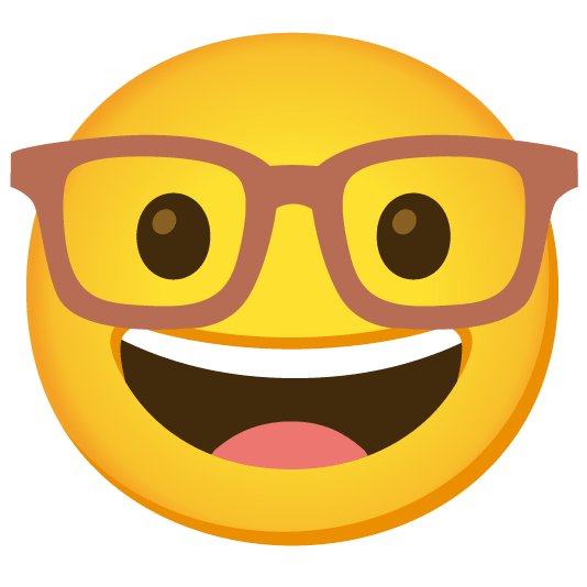 nerd face brown heart