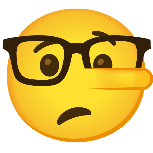 nerd face lying face