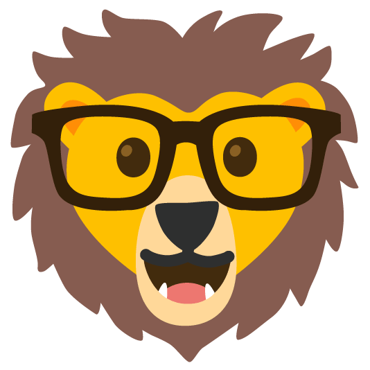 nerd face lion face