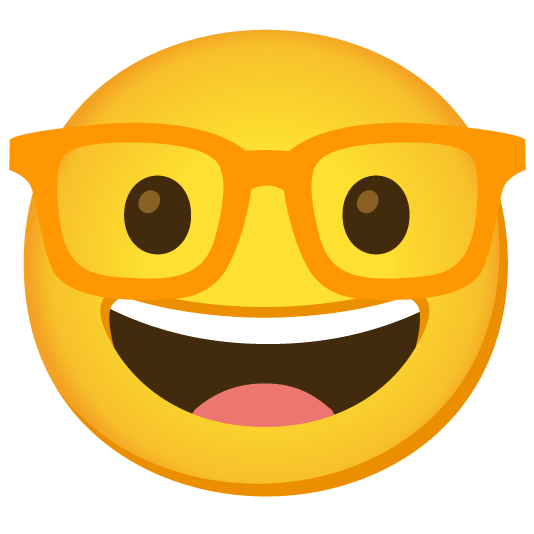 nerd face orange heart