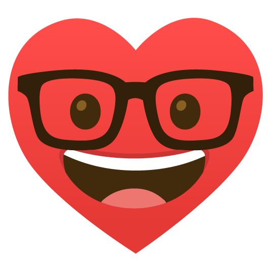 nerd face hearts