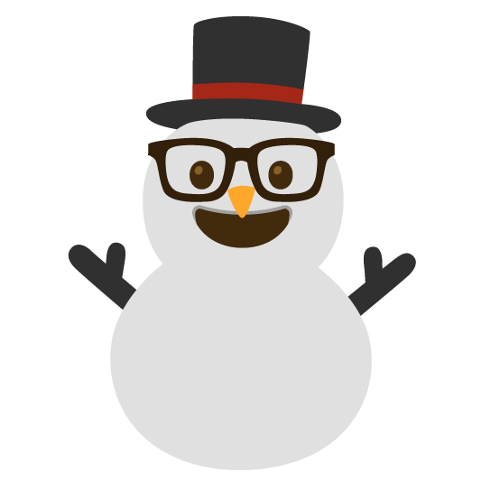 nerd face snowman without snow