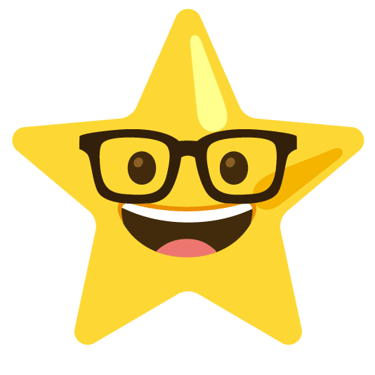 nerd face star