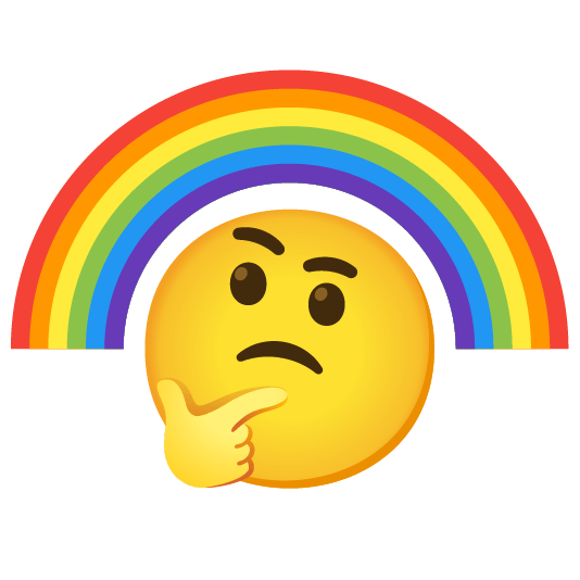 thinking face rainbow