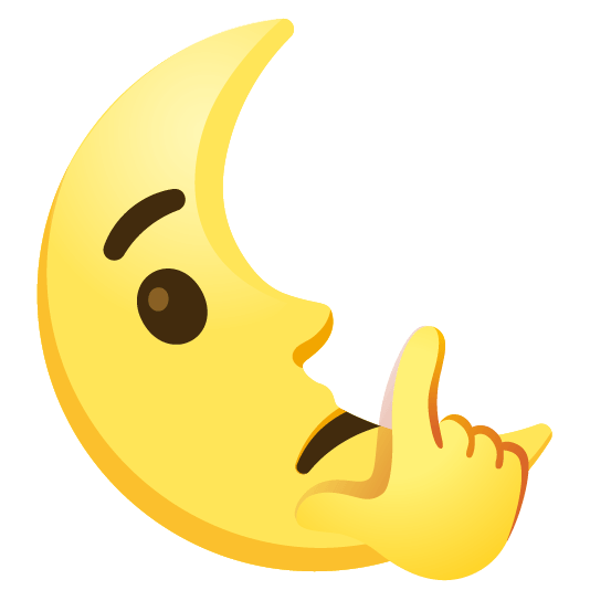 thinking face last quarter moon with face