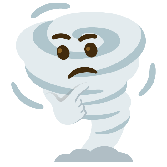 thinking face tornado