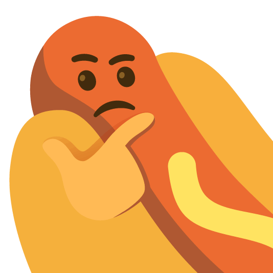 thinking face hotdog