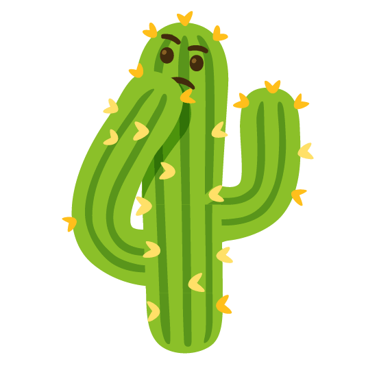 thinking face cactus