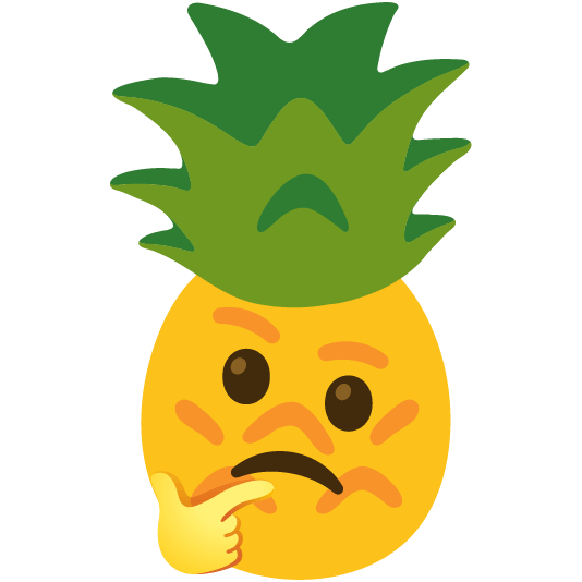 thinking face pineapple