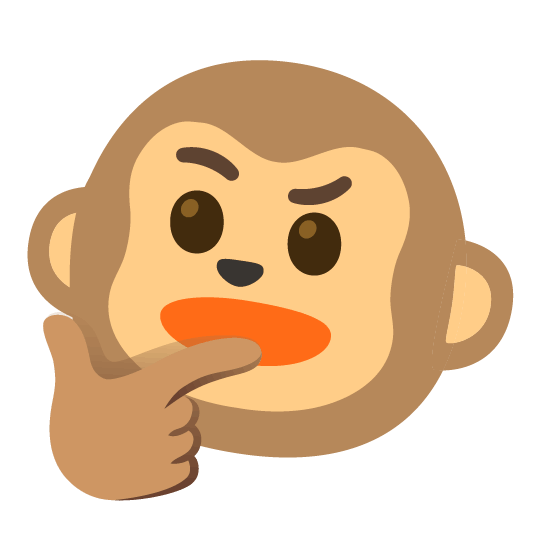 thinking face monkey face