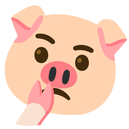 thinking face pig