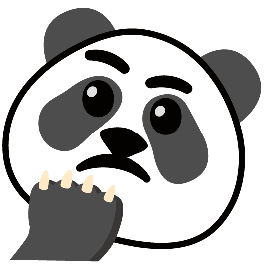 thinking face panda face