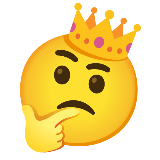 thinking face crown