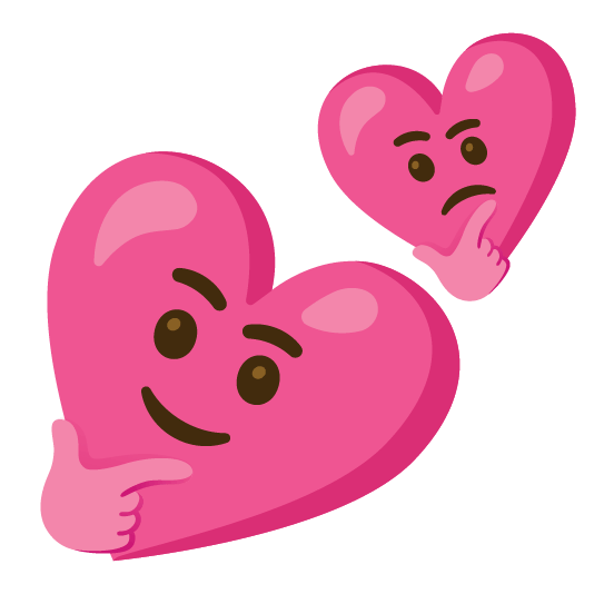 thinking face two hearts