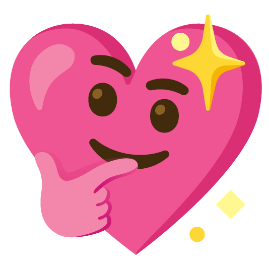 thinking face sparkling heart