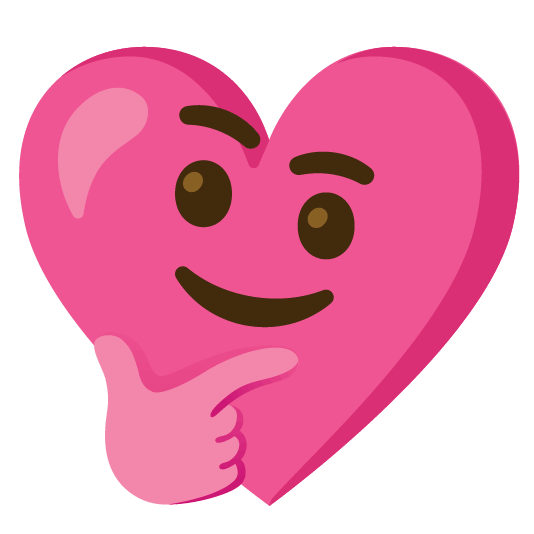 thinking face gift heart