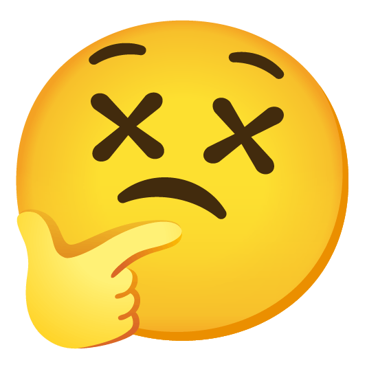 thinking face dizzy face