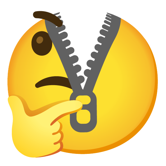 thinking face zipper mouth face